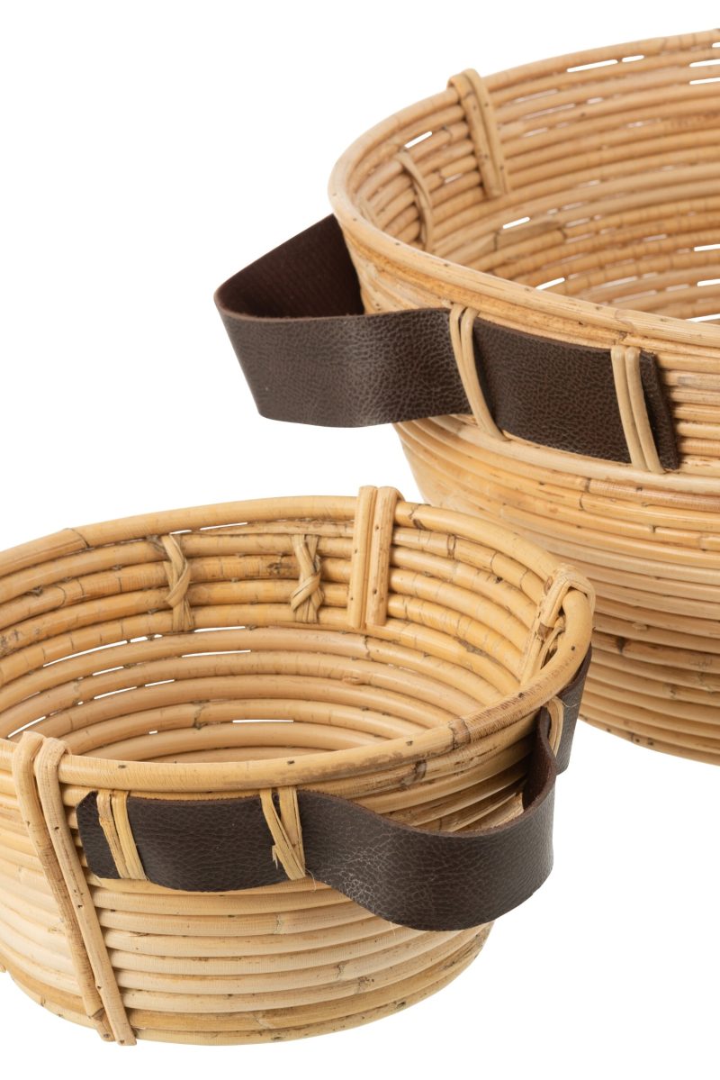 Set de 3 plats + anse rotin naturel - Image 4