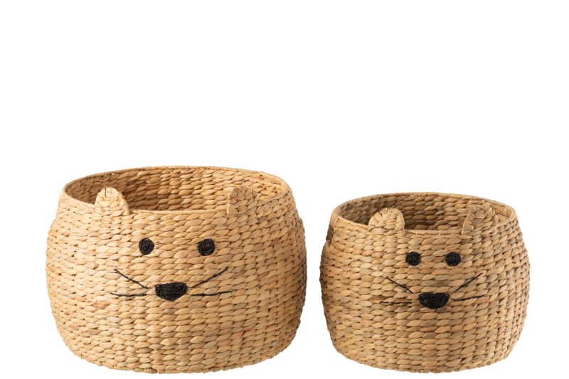 Set de 2 paniers chat jacinthe d'eau naturel - Image 2
