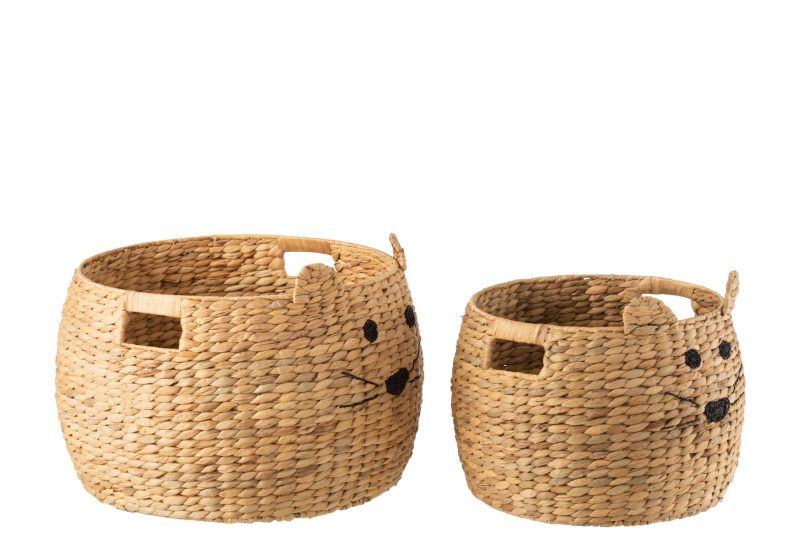 Set de 2 paniers chat jacinthe d'eau naturel - Image 3