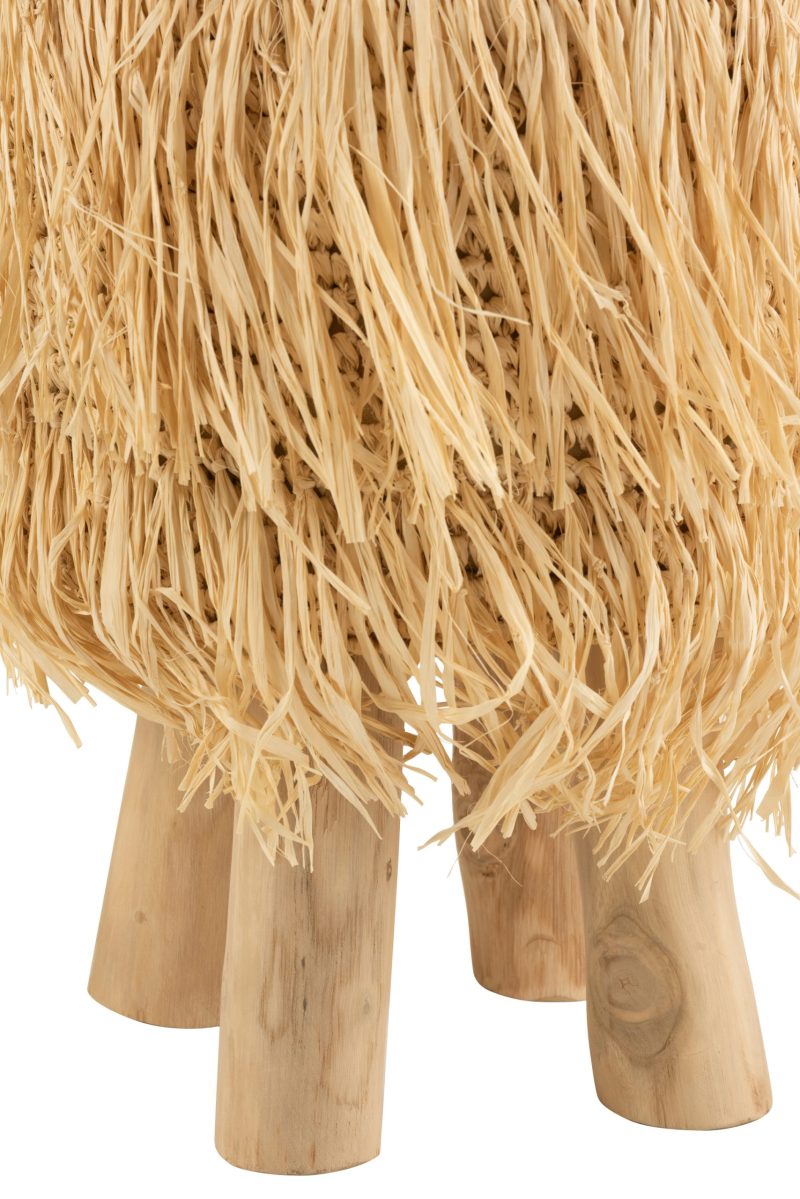 Tabouret alex raphia/teck naturel - Image 2