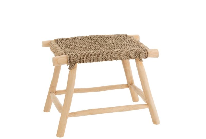 Tabouret timo herb/teck naturel large