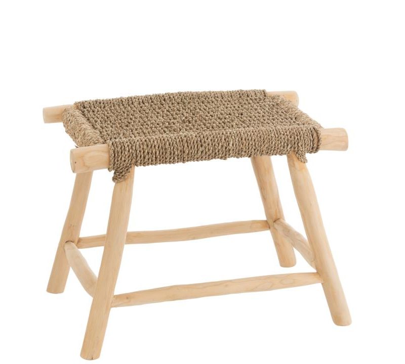 Tabouret timo herb/teck naturel large