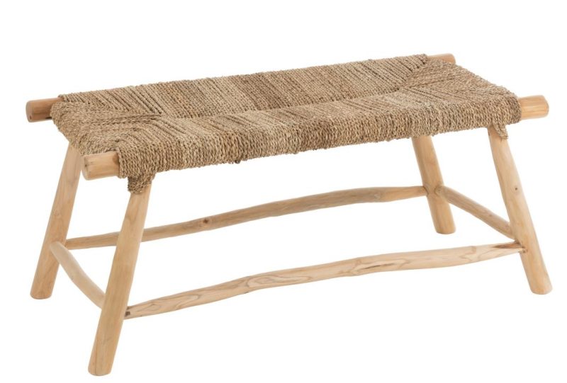 Banque timo herbe/teck naturel