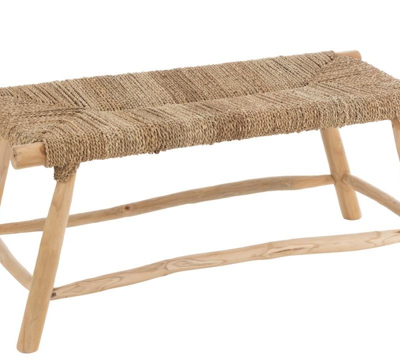 Banque timo herbe/teck naturel