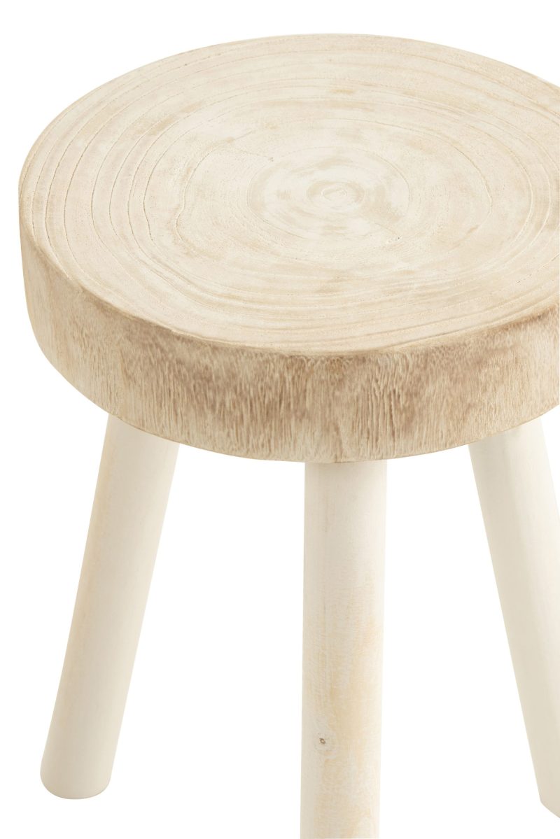 Set de 2 tabourets paulownia bois blanc - Image 2