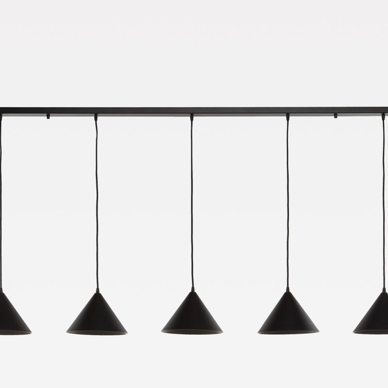 Éclairage de salon 5 lumières noir
