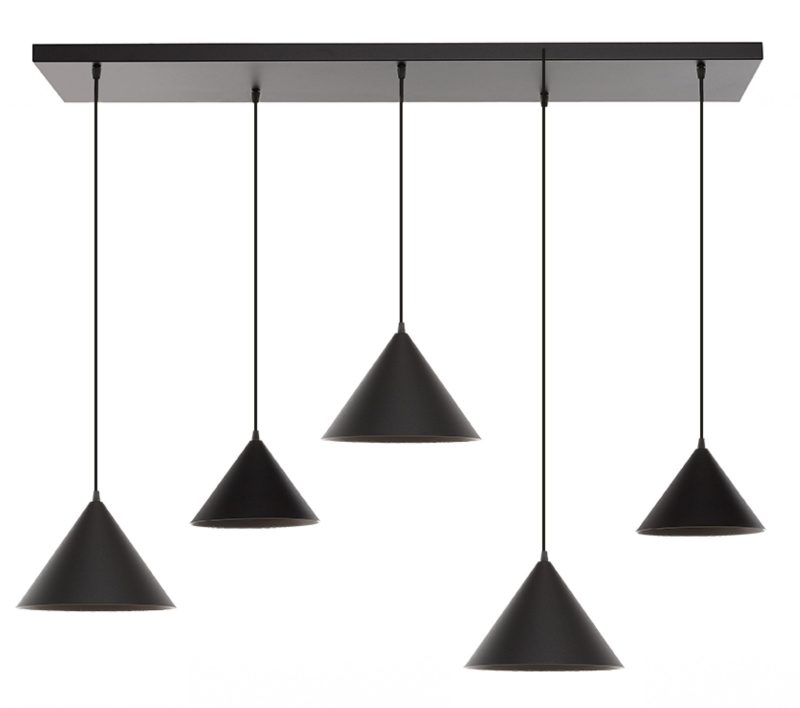 Suspension 5 points lumineux élégant noir