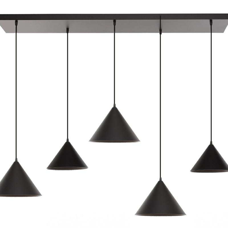 Suspension 5 points lumineux élégant noir