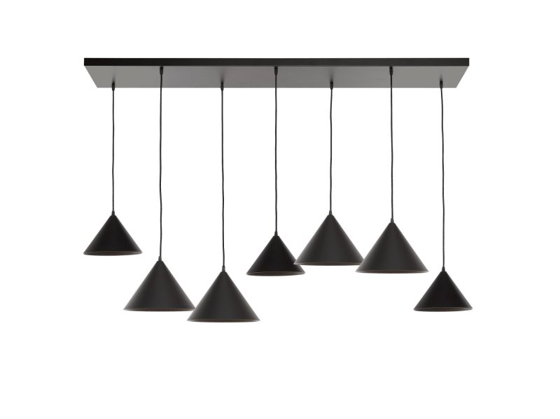 Suspension 7 points lumineux élégant noir