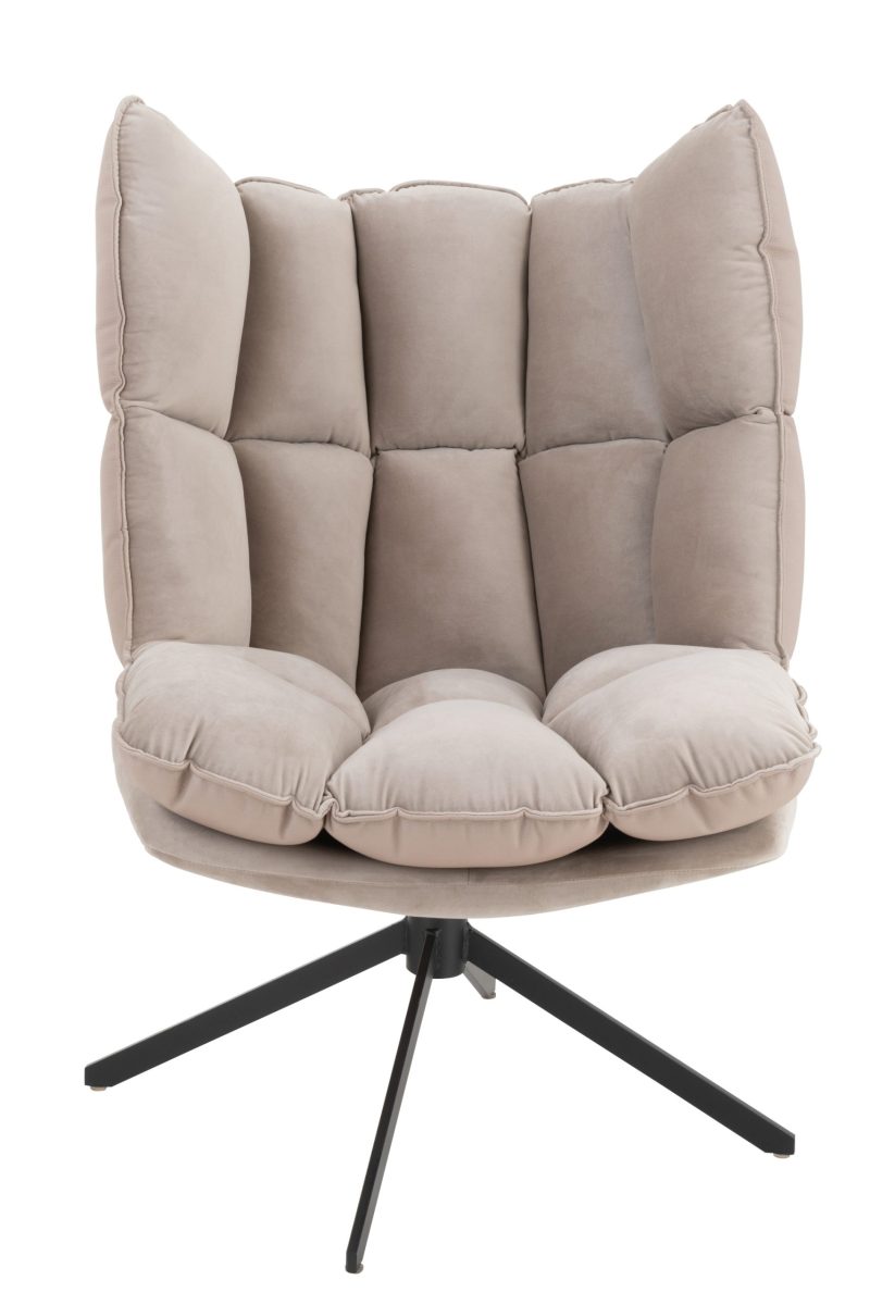 Chaise relax coussins sur cadre textile/metal gris clair - Image 2