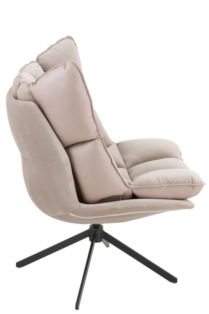 Chaise relax coussins sur cadre textile/metal gris clair - Image 3