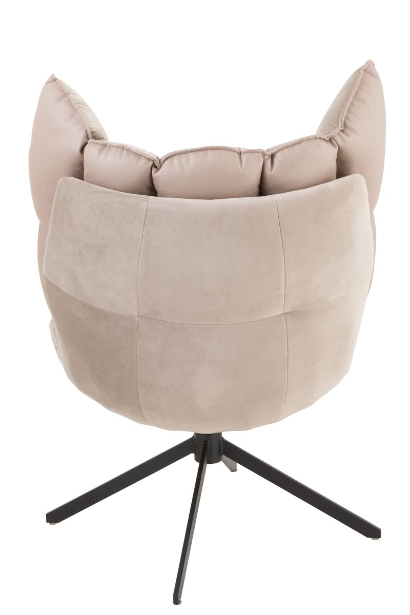 Chaise relax coussins sur cadre textile/metal gris clair - Image 4