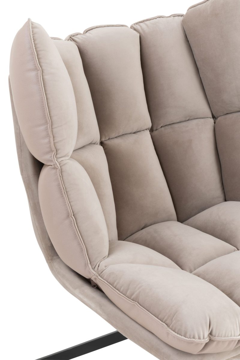 Chaise relax coussins sur cadre textile/metal gris clair - Image 6