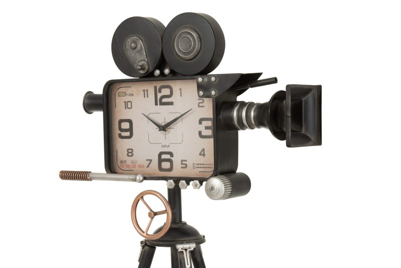 Horloge camera sur pied metal noir - Image 2