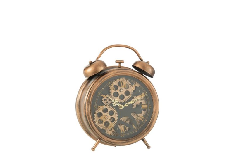 Reveil chiffres romains mecanisme metal cuivre medium