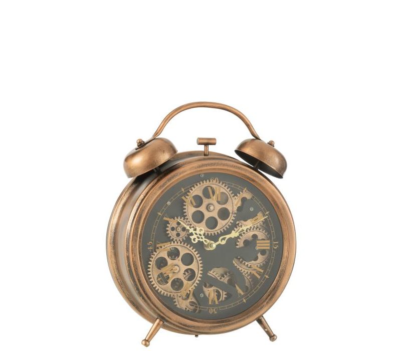 Reveil chiffres romains mecanisme metal cuivre medium