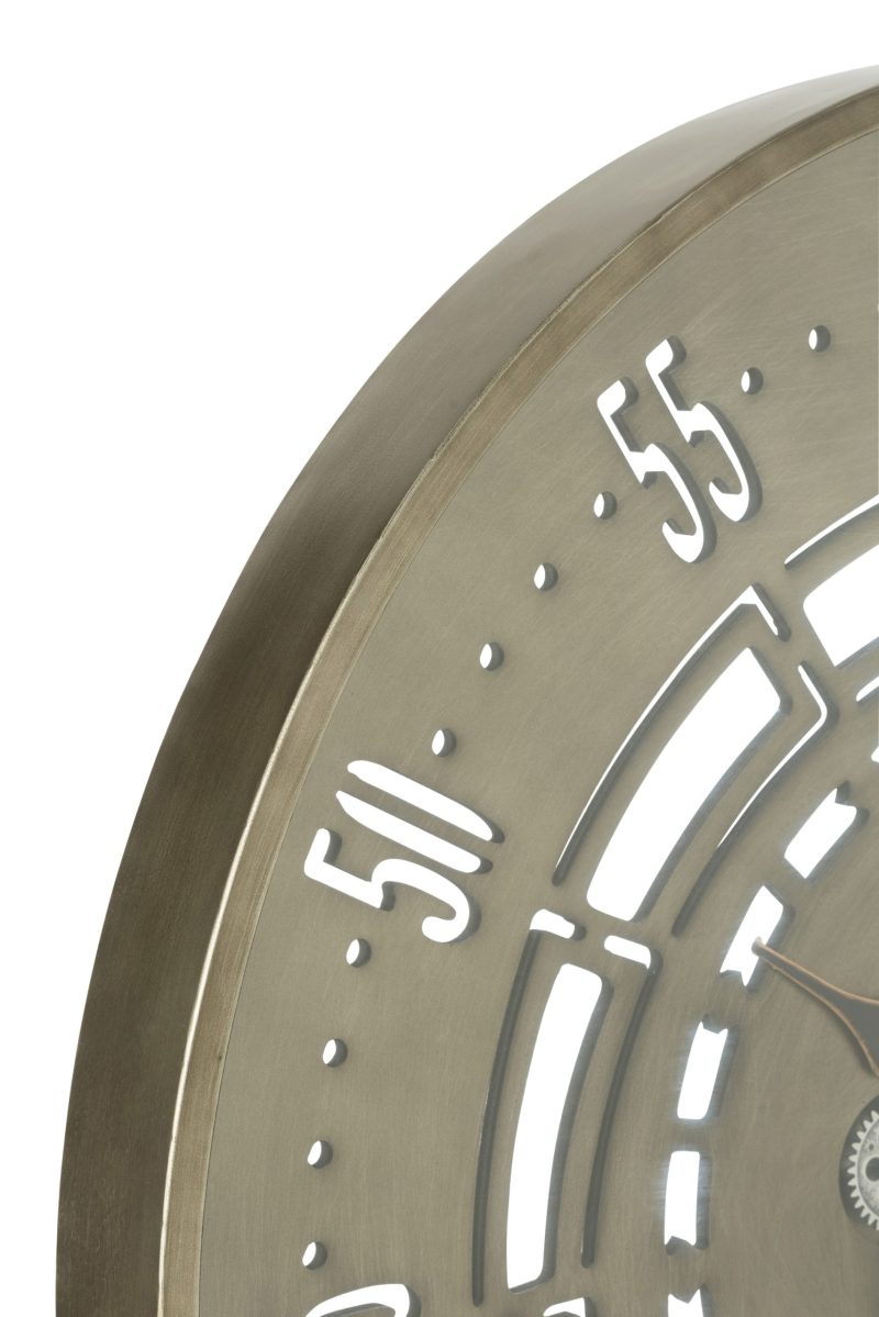 Horloge ronde secondes engrenage metal antique cuivre large - Image 2