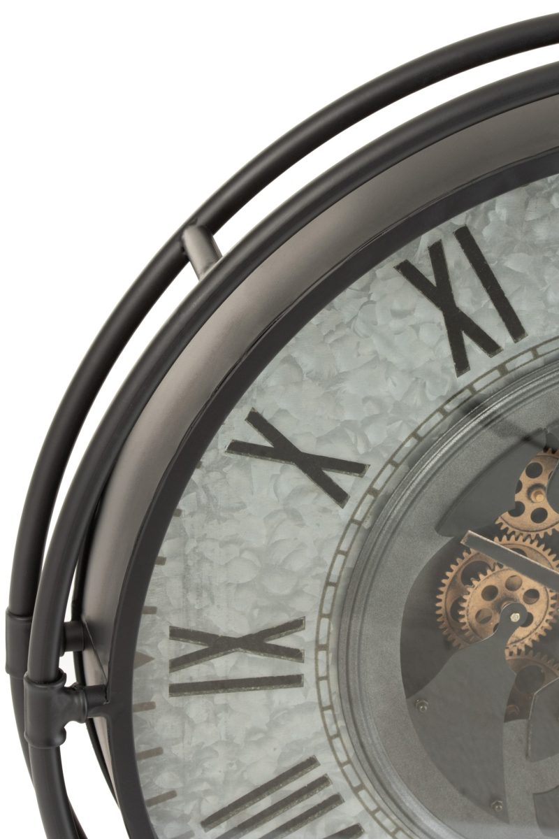 Horloge bord metallique chiffres romains metal gris/noir/or small - Image 2