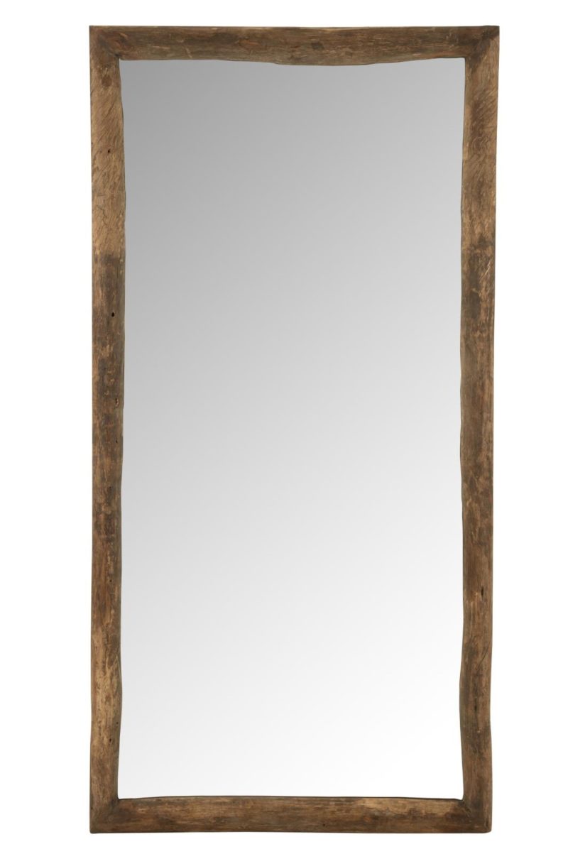 Miroir mural rectangulaire bois marron l