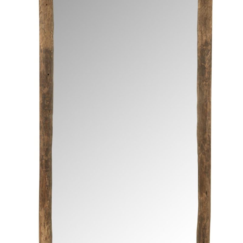 Miroir mural rectangulaire bois marron l