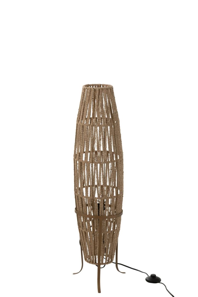Lampadaire tissage jute beige small
