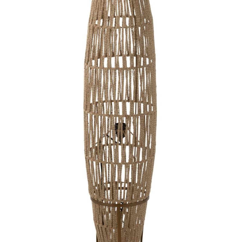 Lampadaire tissage jute beige large