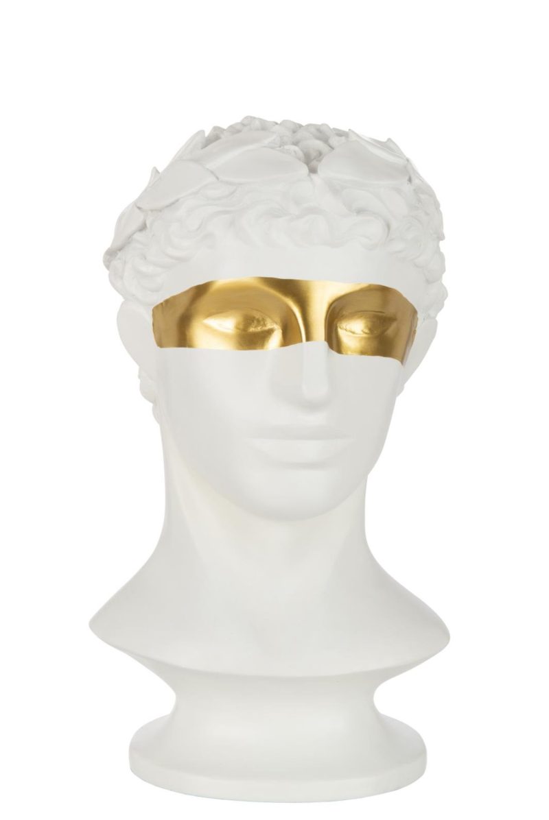 Buste cesar poly blanc/dore