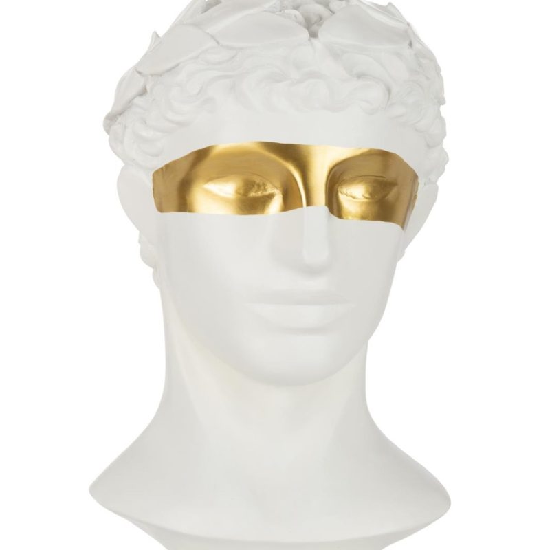 Buste cesar poly blanc/dore