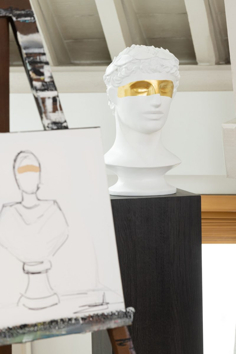 Buste cesar poly blanc/dore - Image 3