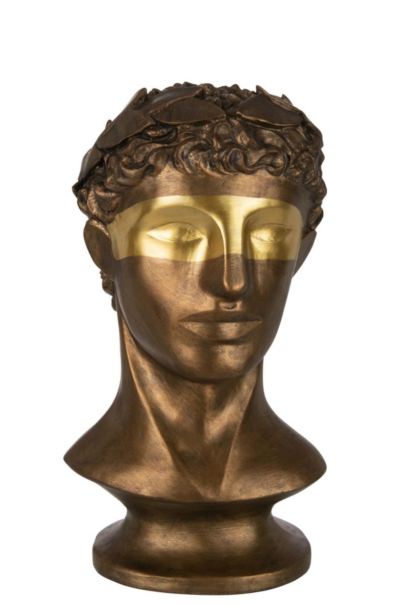 Buste cesar poly bronze/dore