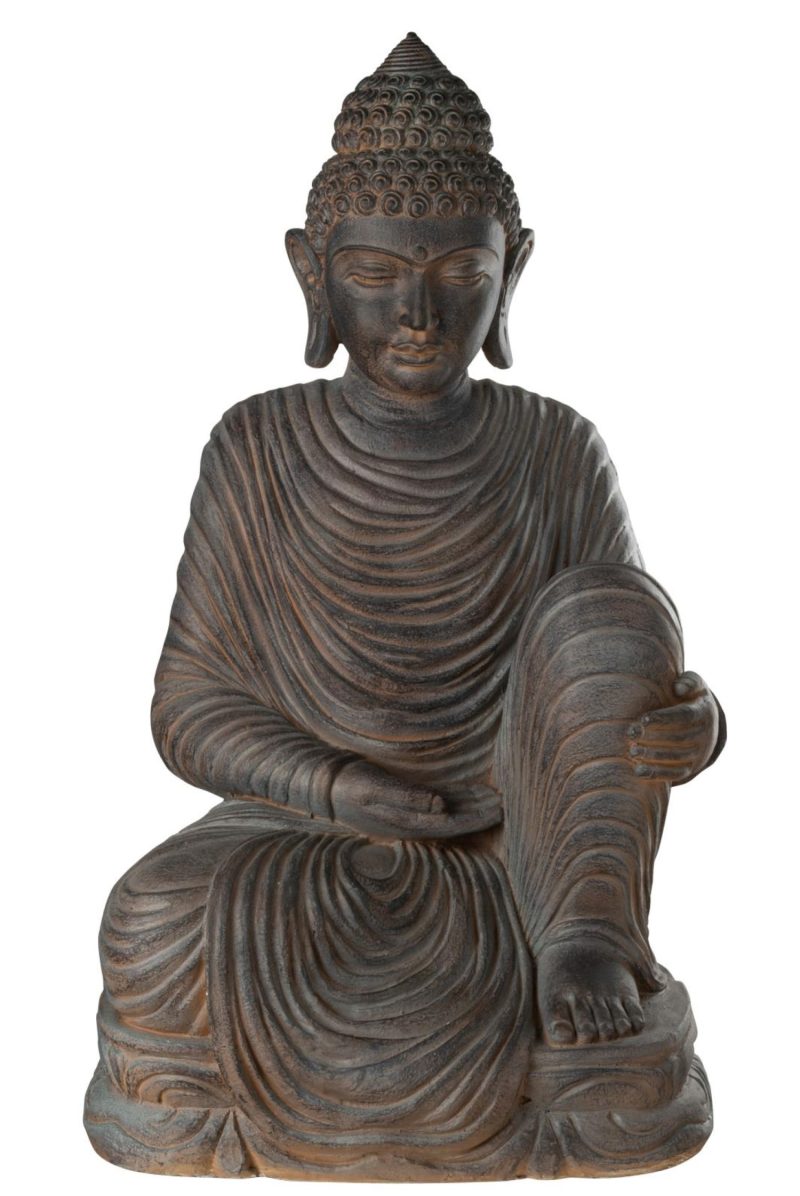 Bouddha assis exterieur magnesium marron