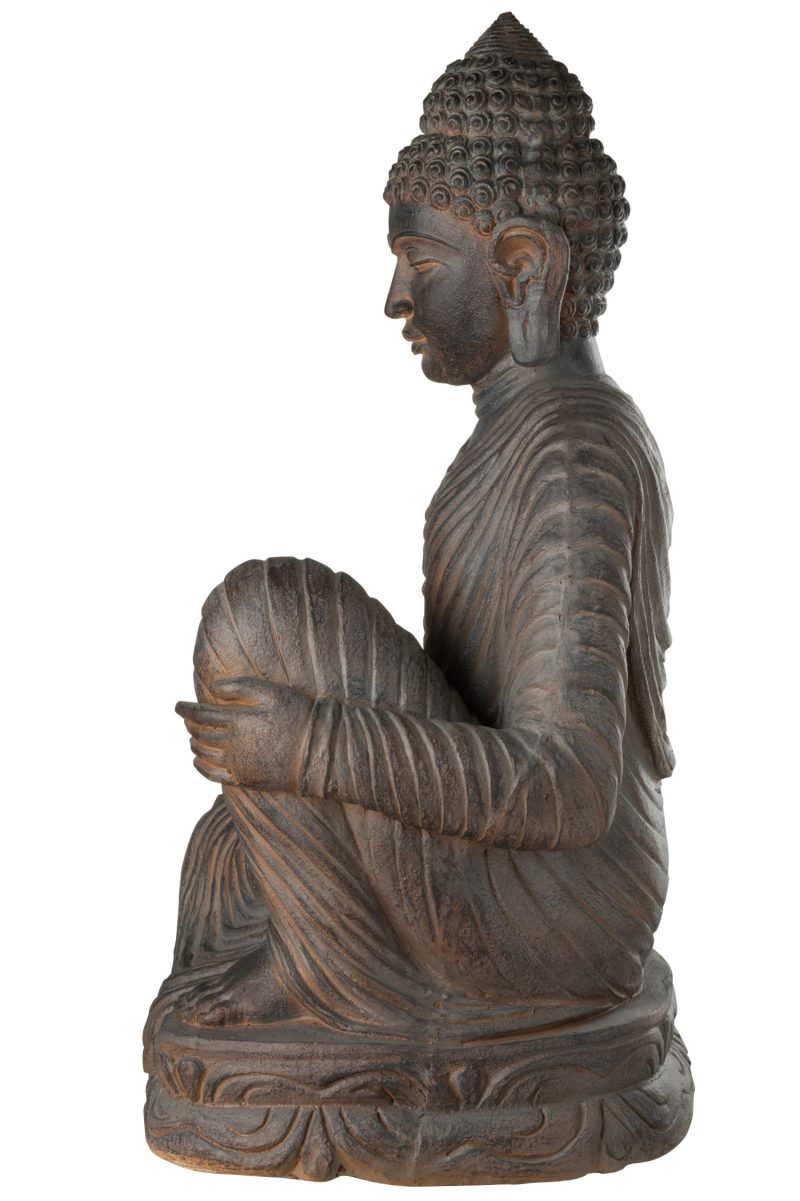 Bouddha assis exterieur magnesium marron - Image 2