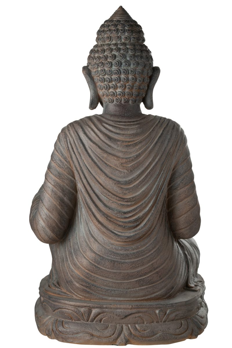 Bouddha assis exterieur magnesium marron - Image 3