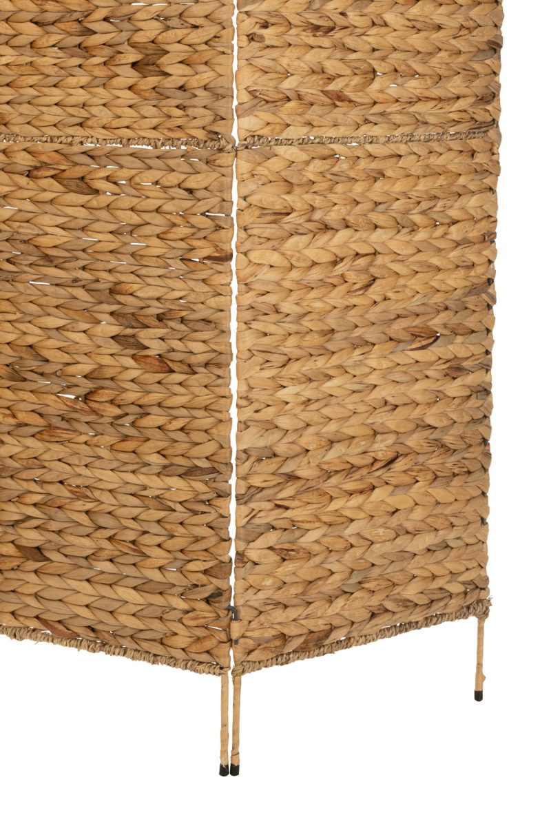 Ecran pliable 4 panneaux jacinte d'eau naturel - Image 2