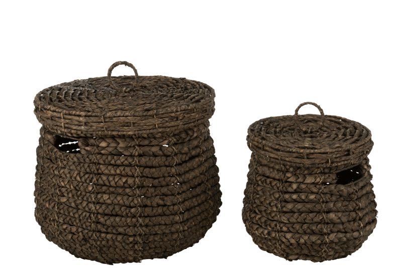 Set 2 panniers maurice jacinte d'eau brun fonce