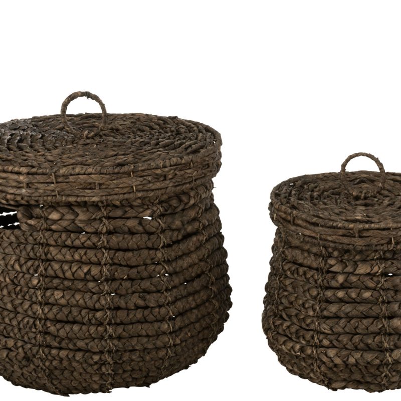 Set 2 panniers maurice jacinte d'eau brun fonce