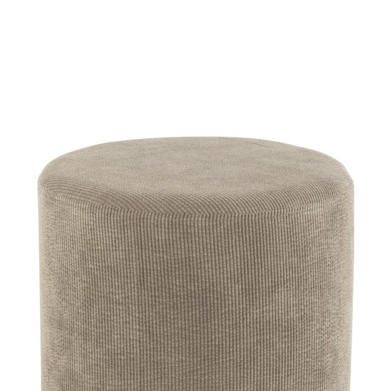 Pouf velours côtelé gris