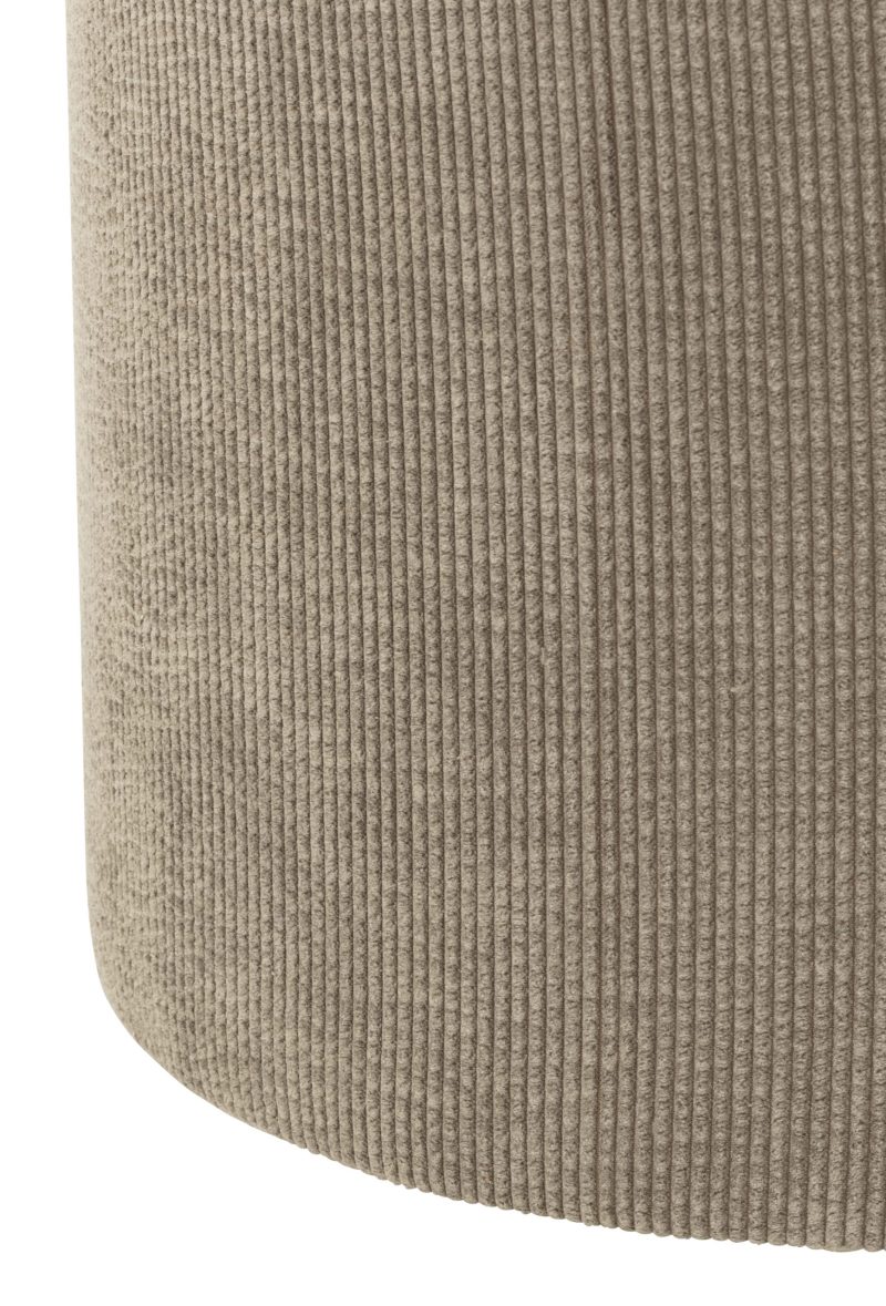 Pouf velours côtelé gris - Image 2