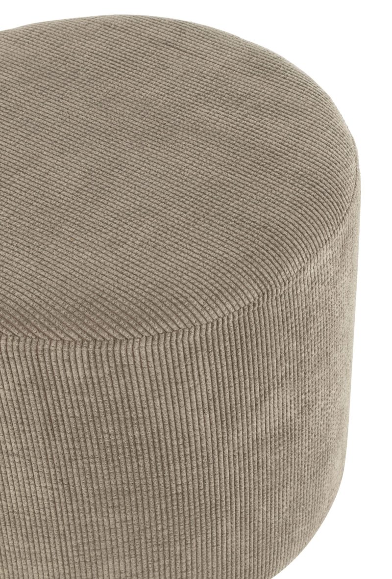 Pouf velours côtelé gris - Image 3