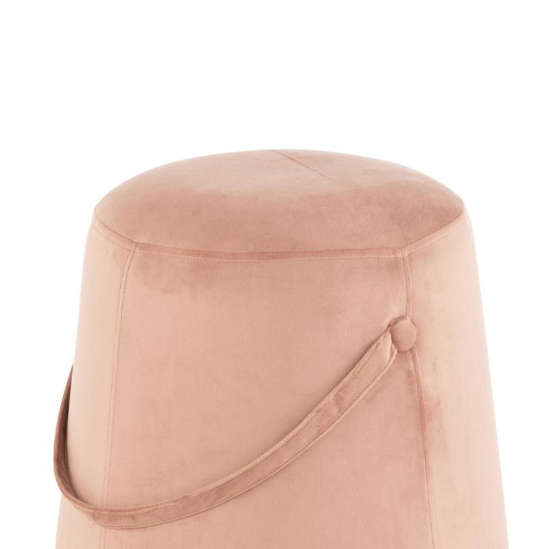 Pouf anse velours rose