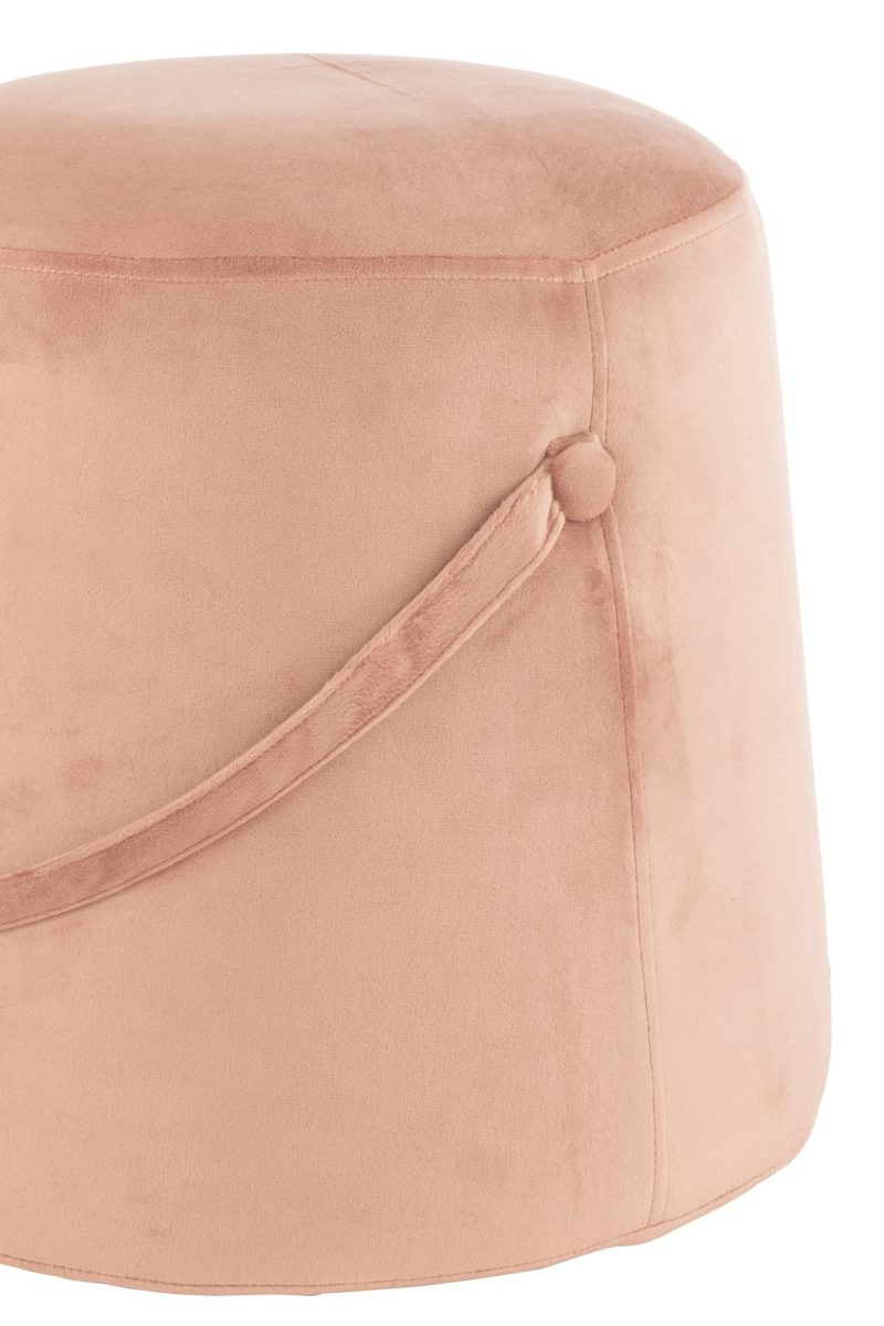 Pouf anse velours rose - Image 2