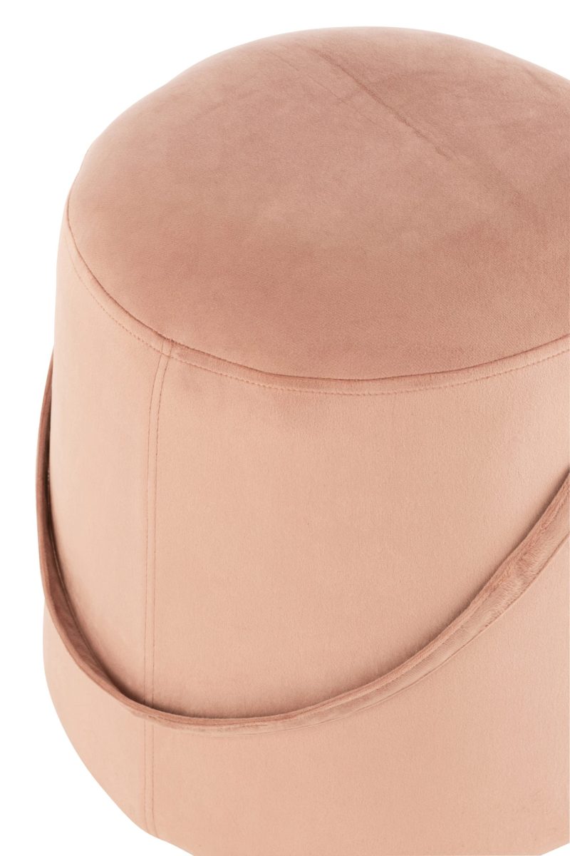 Pouf anse velours rose - Image 3