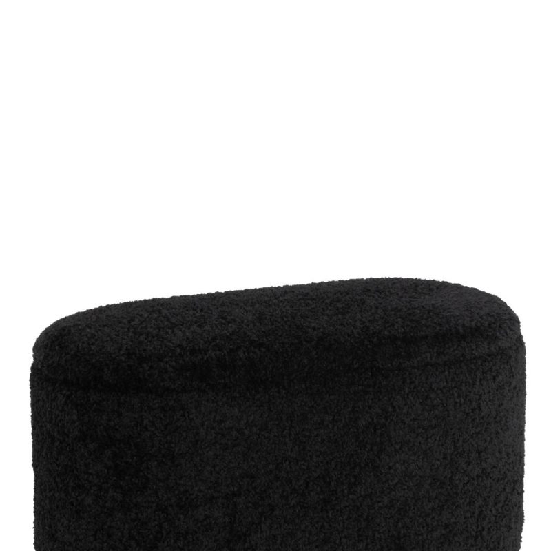 Pouf rangement teddy poly noir