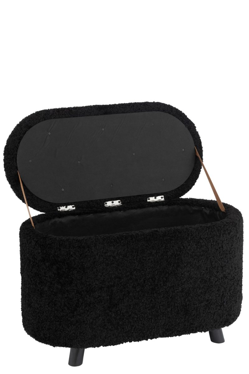 Pouf rangement teddy poly noir - Image 2