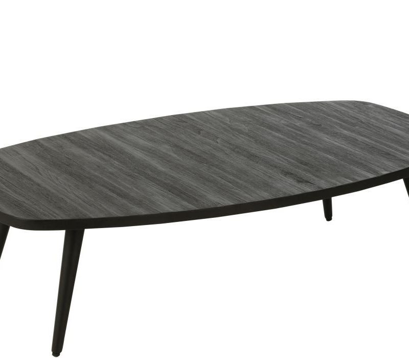Table basse rectangulaire teck recycle noir