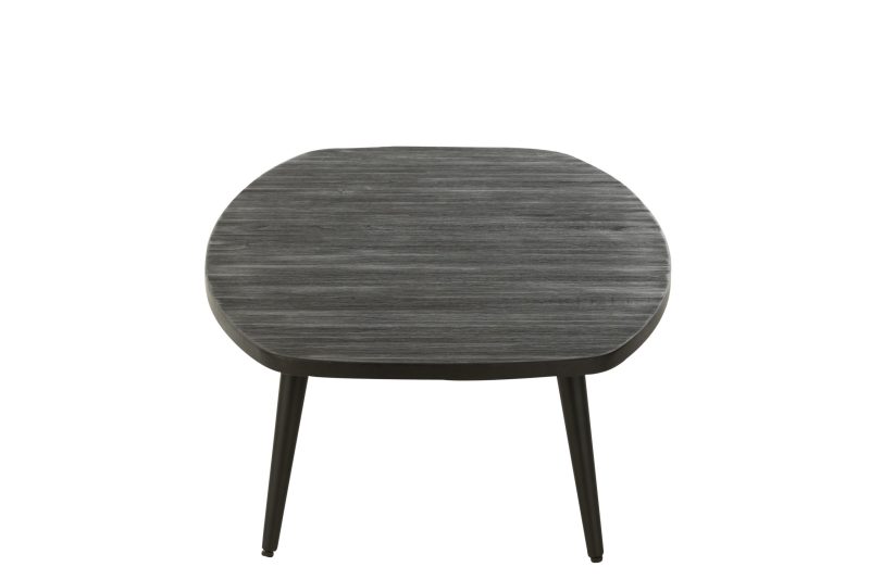 Table basse rectangulaire teck recycle noir - Image 3
