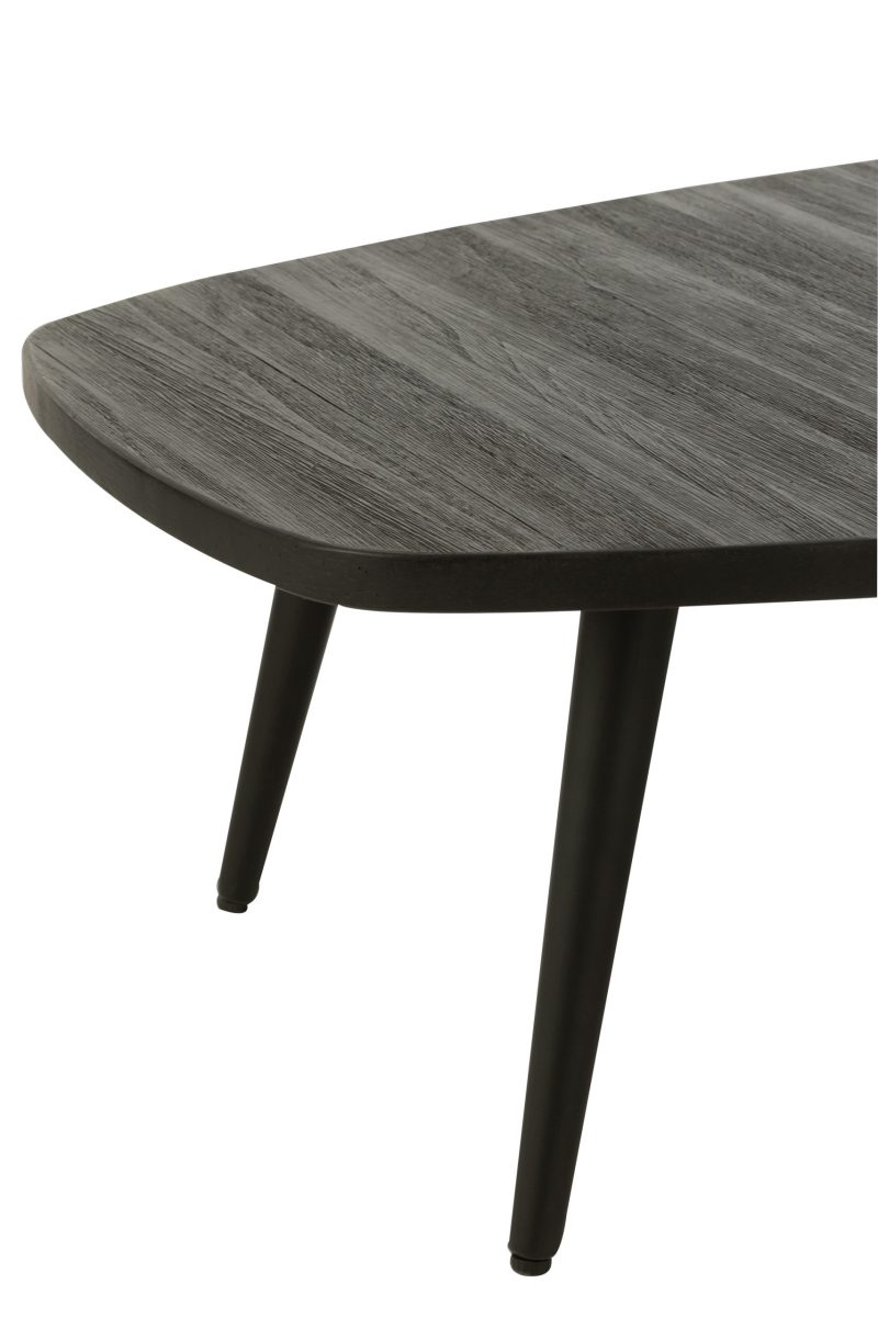 Table basse rectangulaire teck recycle noir - Image 4