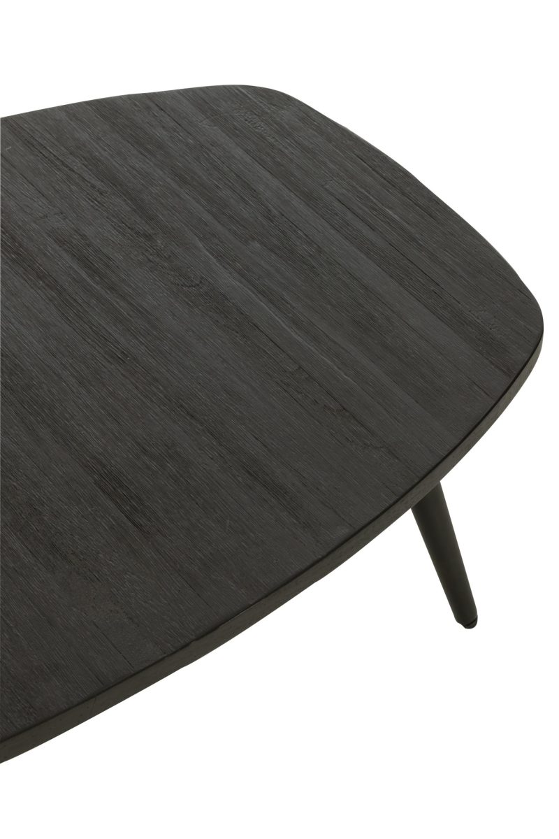 Table basse rectangulaire teck recycle noir - Image 5
