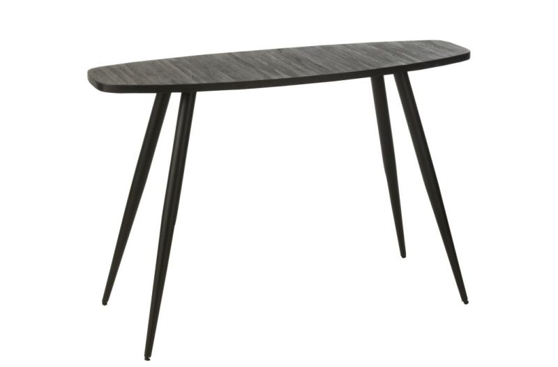 Console ovale teck recycle noir
