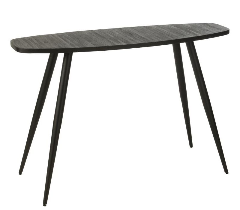 Console ovale teck recycle noir